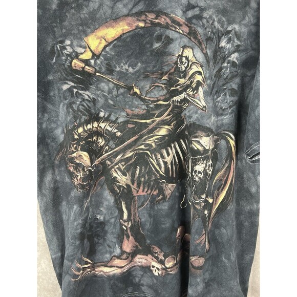 Vintage Y2K 2005 Grim Reaper Horse Skeleton Abrar Ajmal Art T-Shirt Size L - Picture 3 of 5